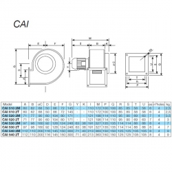 Nerezový ventilátor CAI-510-2M, 210m3/h, 67W, IP22