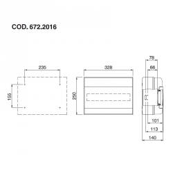 672.2016 - rozvaděčová skříň na zeď DOMINO IP66 - 16 DIN