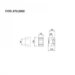 672.2002 - rozvaděčová skříň na zeď DOMINO IP66 - 2 DIN (bez svorkovnic)