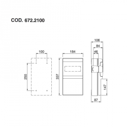 672.2100 - zásuvková skříň DOMINO IP66 - 8 DIN, bez otvoru