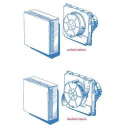 Tichý a úsporný ventilátor ECO 100 se žaluzií, bílý
